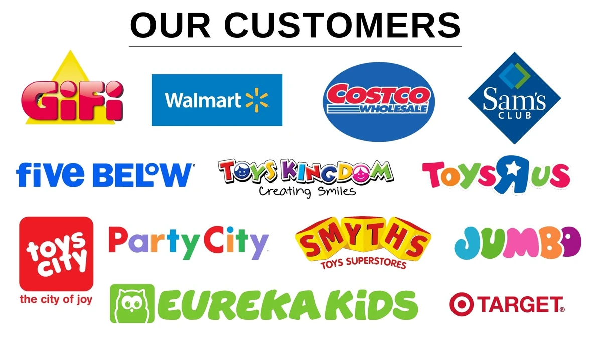 Selected retail and toy channel customer logos