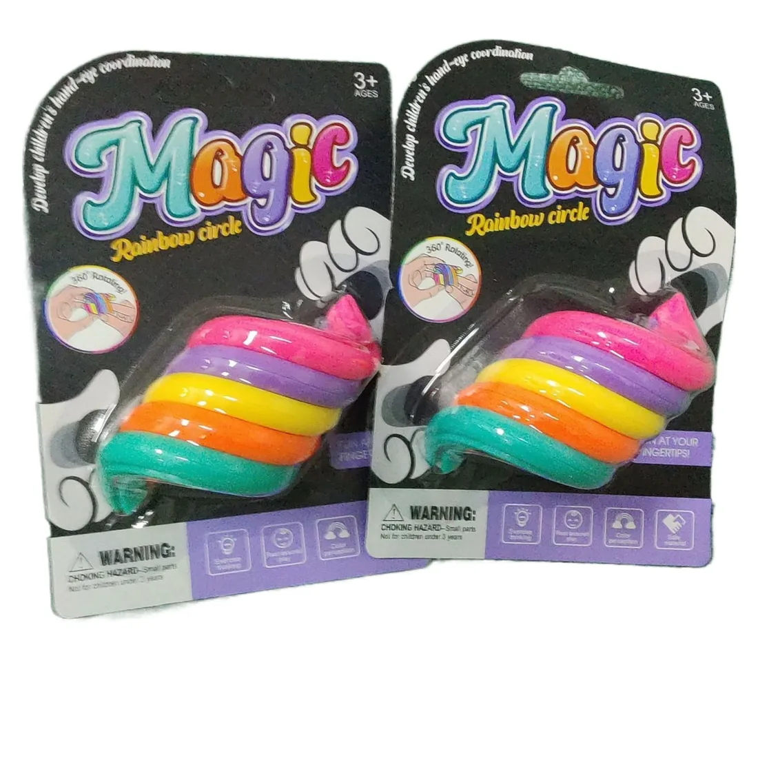Rainbow Spinning Ring Stress-Relief Toy(24PCS/BOX) view 3