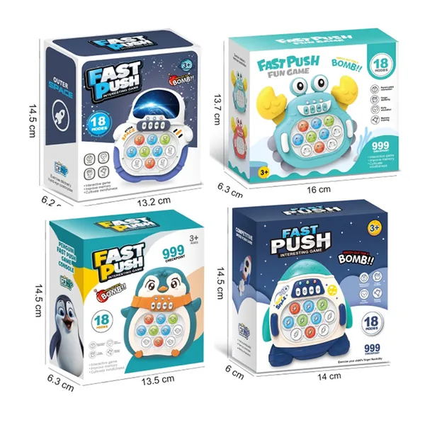 Quick Push Bubble Competitive Game Console Fidget Toy Astronaut Speed POPS Light up Fast Electronic Bubble Puzzle Game view 2