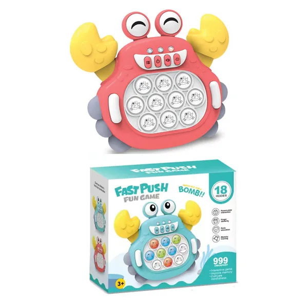 Squeeze Toys Fast Push Light up Console Game Fast Push It Fidgets Toy Pops in Electronic Quicks Push Bubble Puzzle Game Toy view 2