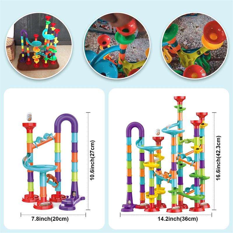 3D STEM Marble Run Race Track for Kids 113pcs Maze Game DIY Educational Play Set Track Pipe Building Blocks Marbles Toys view 6