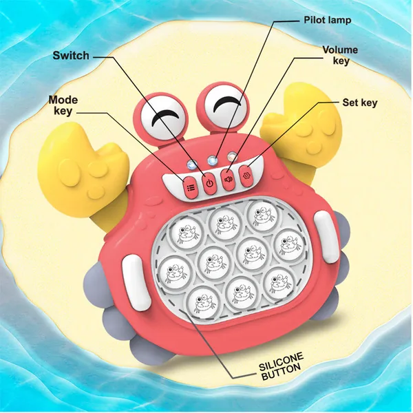 Squeeze Toys Fast Push Light up Console Game Fast Push It Fidgets Toy Pops in Electronic Quicks Push Bubble Puzzle Game Toy view 3