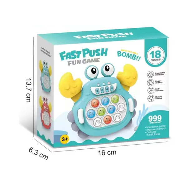 Squeeze Toys Fast Push Light up Console Game Fast Push It Fidgets Toy Pops in Electronic Quicks Push Bubble Puzzle Game Toy view 6