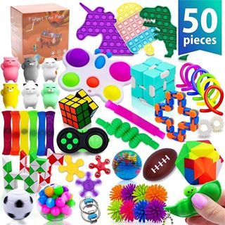 50pcs Fidgets Toys Pack Anti Stress Squeeze Sensory Toys for Kids Christmas Fidgets Toys