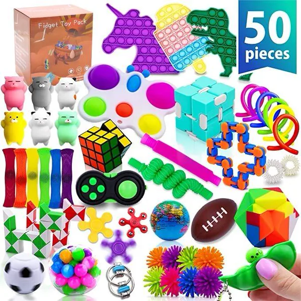 50pcs Fidgets Toys Pack Anti Stress Squeeze Sensory Toys for Kids Christmas Fidgets Toys