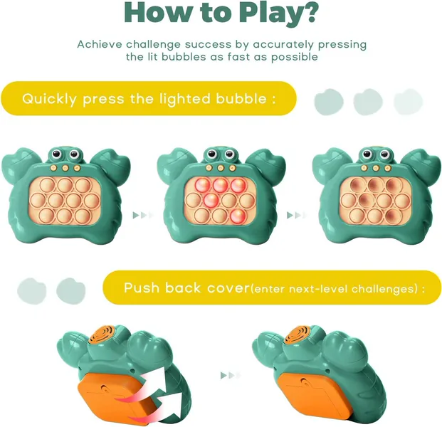 Fast Push Puzzle Game Toy Operated Fast Push Quicks Bubble Stress Relief Toy Light for Sensory Fidgets Plastic Ages 5-7 Unisex view 4