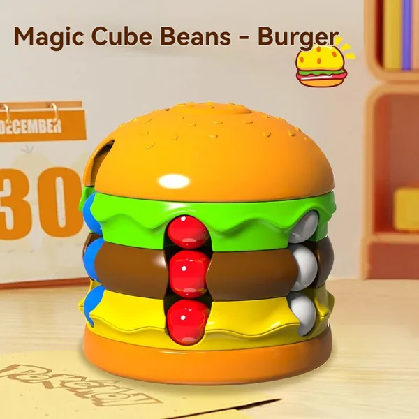 Creative Magic Bean Cube Finger Fidget Puzzle Toy Handheld Spinner Stress Anxiety Relief Ball Game Sensory Toy