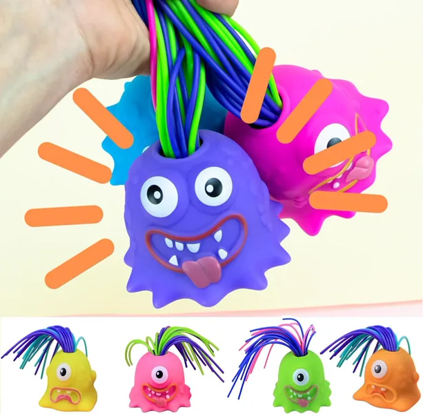 Halloween Screaming Monster Toys Funny Hair-Pulling Screaming Toy Pull Its Hair Stress Relief and Anti-Anxiety Toys view 9