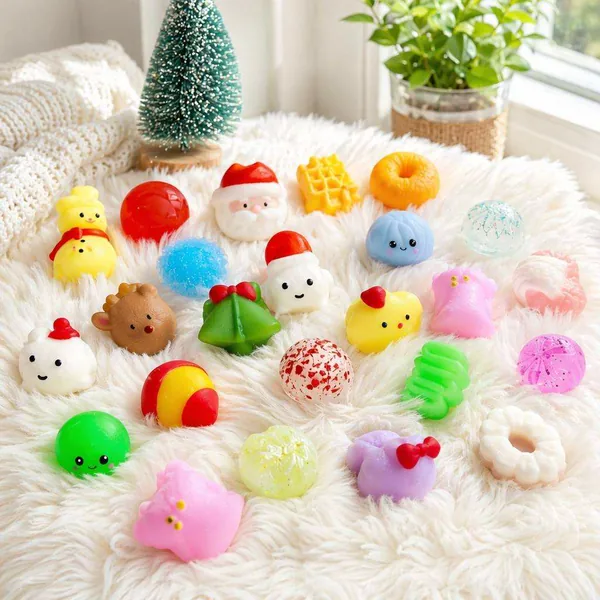 Christmas Advent Calendar 24 Days Countdown Squeeze Toy Mochi Squishy Stress Relief Surprise Blind Box Kids Holiday Gift view 2