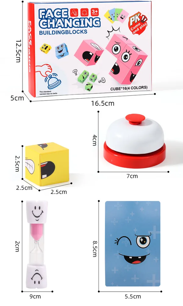 Plastic Expressions Matching Block Puzzle Educational Games Montessori STEM Toy for 5 to 7 Years Old Kids Preschool Face Change view 4