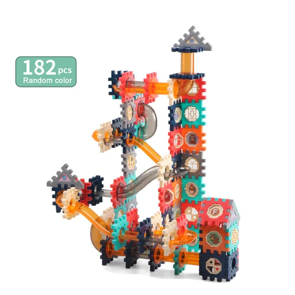182pcs STEM Marble Race Track Educational Marble Maze Game Building Blocks Kit DIY Marble Runs Blocks for Kids view 4