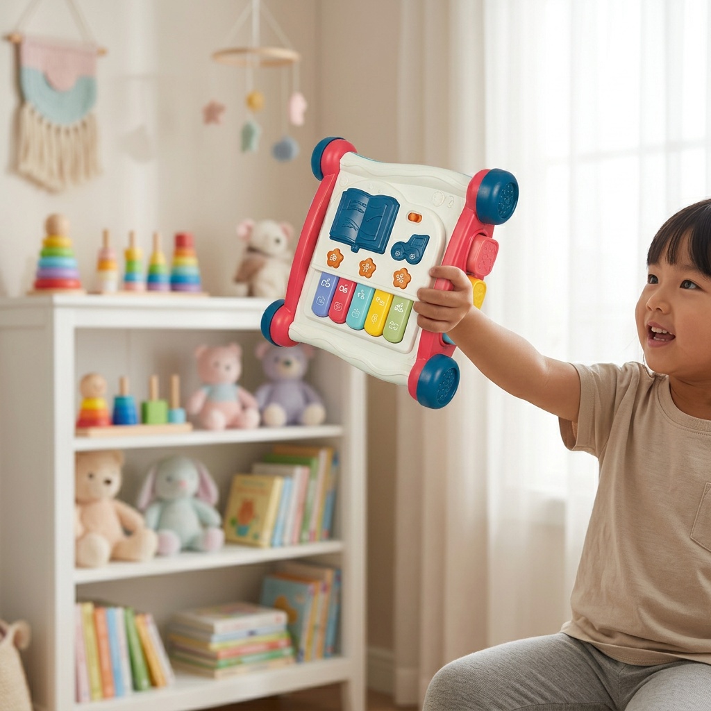 Musical Baby Activity Board Toy with Music and Lights Interactive Sensory Early Learning Educational Gift for Toddlers view 6