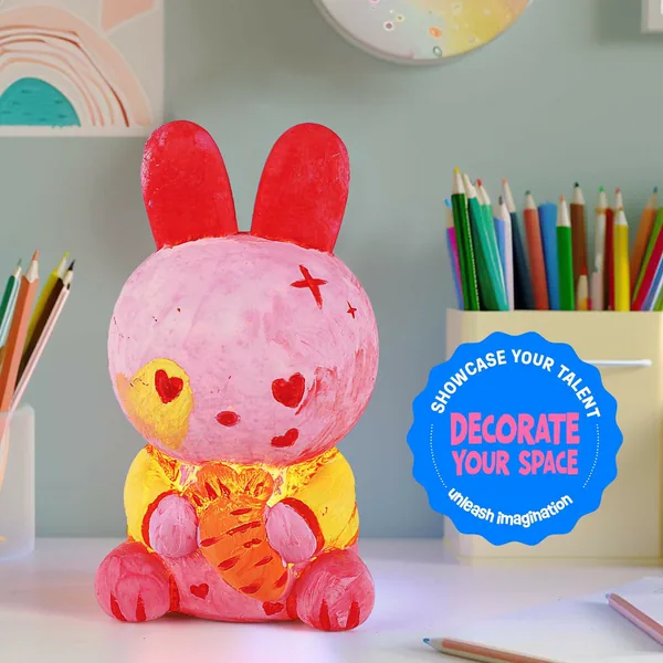 Drawing Toys Set Paint Your Own Bunny Lamp Kit Night Light Kids Crafts Easter Birthday Gifts view 2
