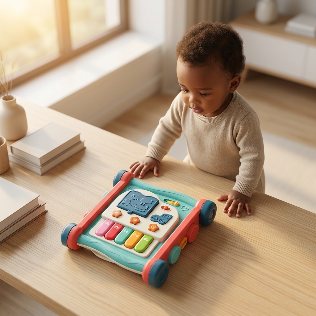 Musical Baby Activity Board Toy with Music and Lights Interactive Sensory Early Learning Educational Gift for Toddlers view 4