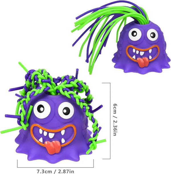 Novelty Funny Stress Relief and Anti Anxiety Toys Screaming Little Monster Pull Hair Fidgets Toys for Kids view 2