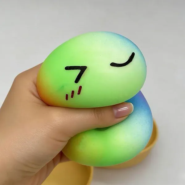Colorful Silicone Dumpling Squishies Fidget Toy with Steamer Box Soft Squeeze for Anxiety Relief and Kids
