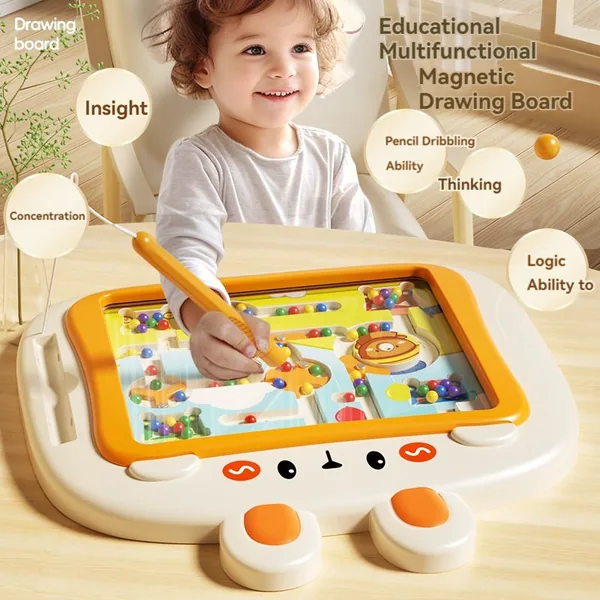 Montessori Toys Busy Board for Toddlers Magnetics Puzzle Toys Maze Game Educational Magnetics Block Set Toys for Kids Learning view 6