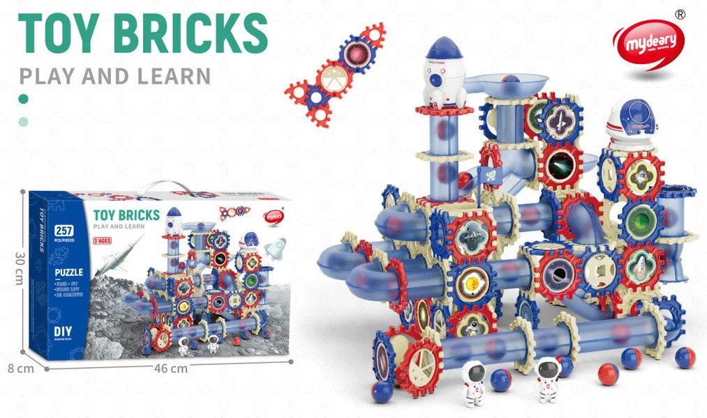 DIY STEM Educational Building Blocks Marble Run Maze Race Track Toys Space Building Blocks Set view 5