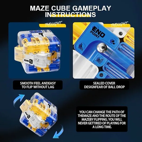 3D Rolling Ball Maze Cube Large Labyrinth Puzzle Plastic Playing Engaging Brain Teaser Toy CPS Ages 2+ view 6