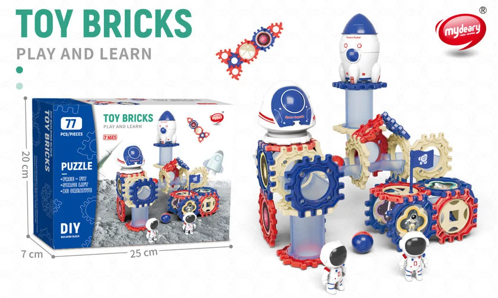 DIY STEM Educational Building Blocks Marble Run Maze Race Track Toys Space Building Blocks Set view 2