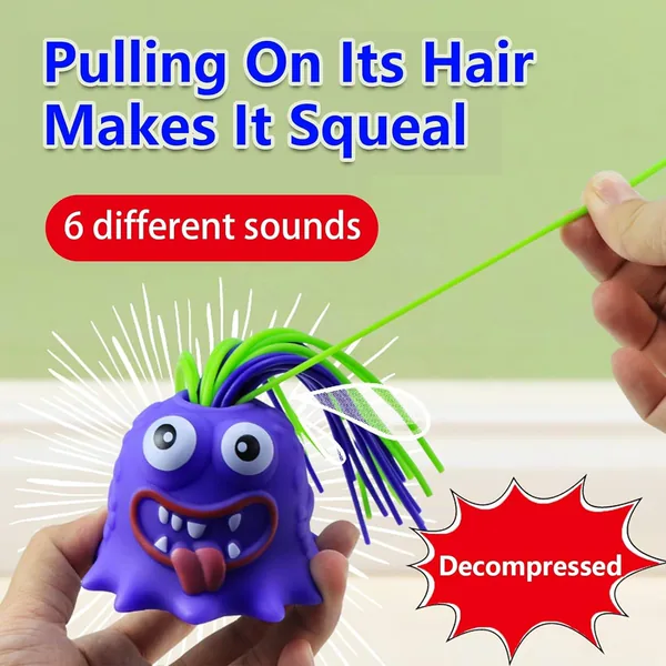 Halloween Screaming Monster Toys Funny Hair-Pulling Screaming Toy Pull Its Hair Stress Relief and Anti-Anxiety Toys view 17