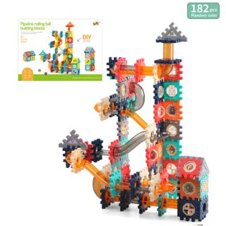 182pcs STEM Marble Race Track Educational Marble Maze Game Building Blocks Kit DIY Marble Runs Blocks for Kids