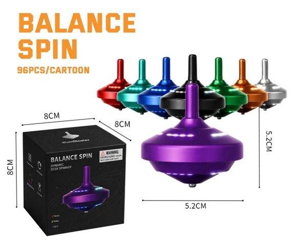 Patented Premium Metal Balanced Spinner 4+ Hours Long Rotation LED Light 4 Dynamic Modes Focus Training Stress Relief Desk Toy