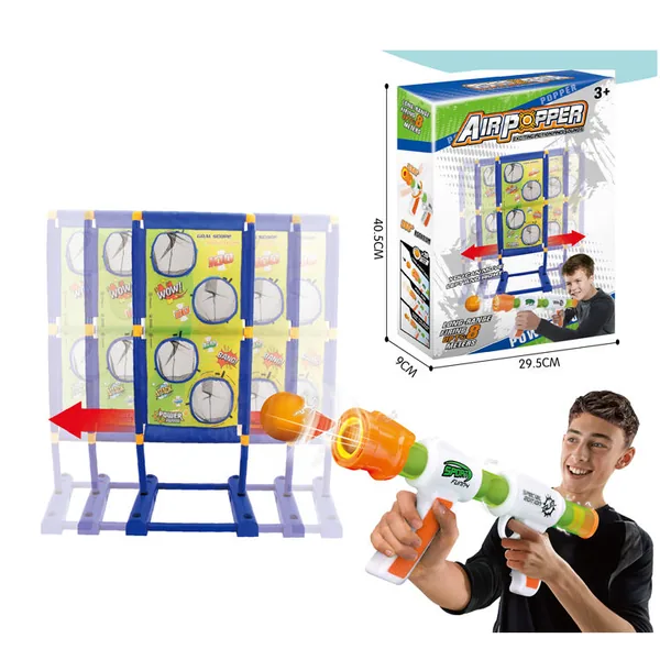 Air Power Remote Shooting Soft Bullets Gun Kids Indoor Shoot Sport Game Eva Ball Air Pump Gun Toy Set With Target Frame for Kid view 3