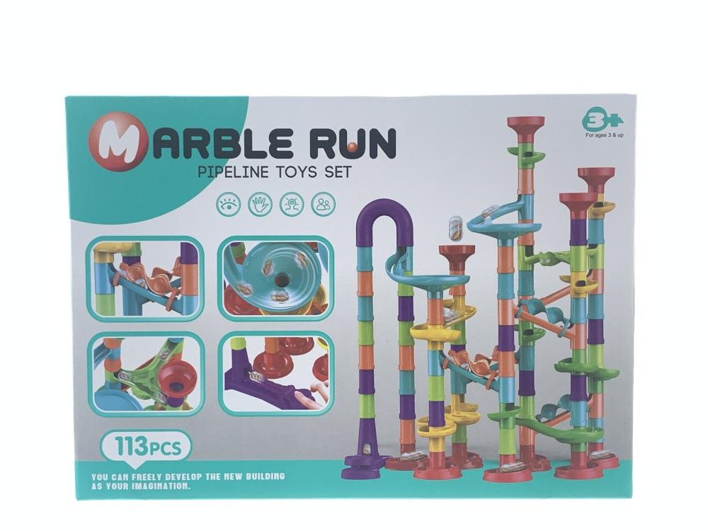 3D STEM Marble Run Race Track for Kids 113pcs Maze Game DIY Educational Play Set Track Pipe Building Blocks Marbles Toys view 2