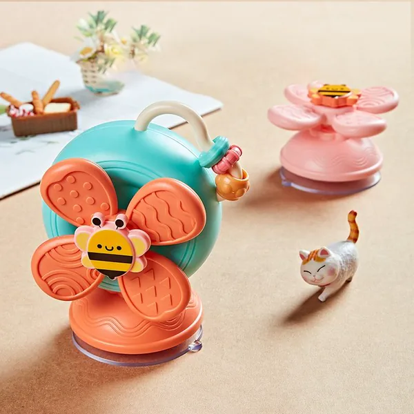 Suction Cup Spinning Top Toy Baby Bath Suction Spinner Toys for Toddlers view 4