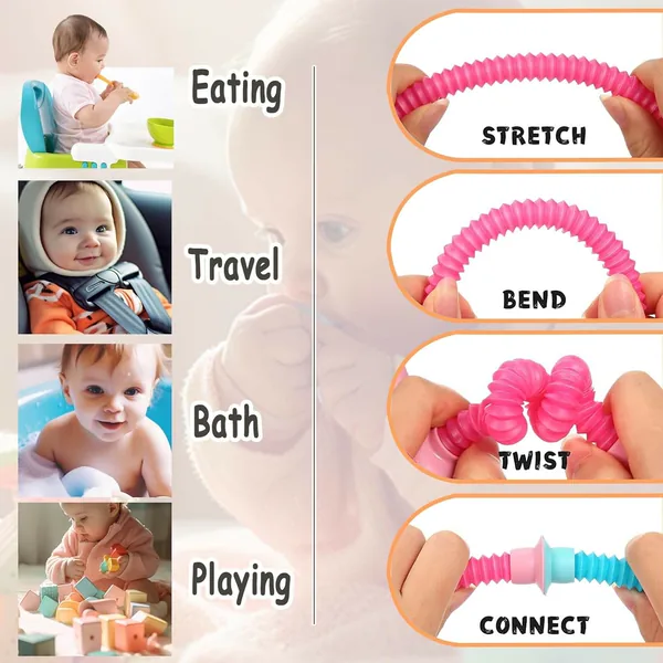Telescopic Suction Cup Giraffe Toy Funny Pops Tubes Sensory Educational Fidget Toys Pack Anxiety Plastic CPS Toys for Kids view 3