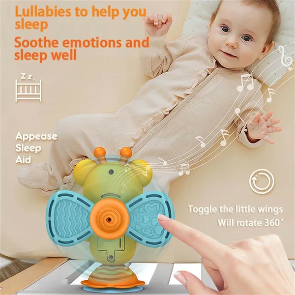Fast Delivery Honey High Chair Toys Baby Musical Toys Suction Cup Spinner Toys view 5