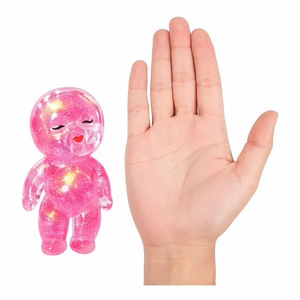 Glitter Squishy Doll Stress Ball Soft Squeeze Toy Cute Mini Fidget Figure for Kids and Adults view 3