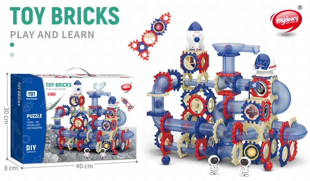 DIY STEM Educational Building Blocks Marble Run Maze Race Track Toys Space Building Blocks Set view 3