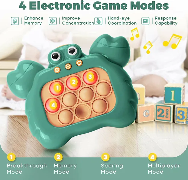 Fast Push Puzzle Game Toy Operated Fast Push Quicks Bubble Stress Relief Toy Light for Sensory Fidgets Plastic Ages 5-7 Unisex view 3