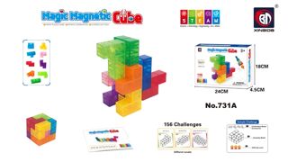 (GCC) New Magnetic Cube (Transparent) (9 Pieces, Instruction Manual)