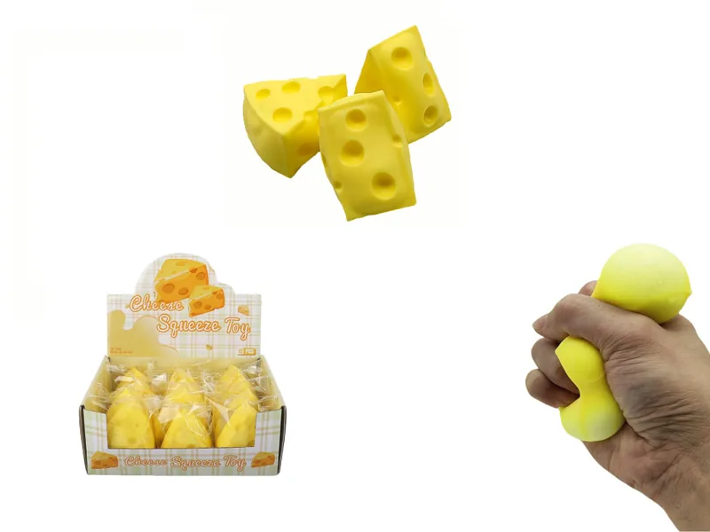 Squeeze and Squish Fun: Stress-Relief Toys (Flour & Cheese), 12-Piece Display Box (Pretend Play Toys