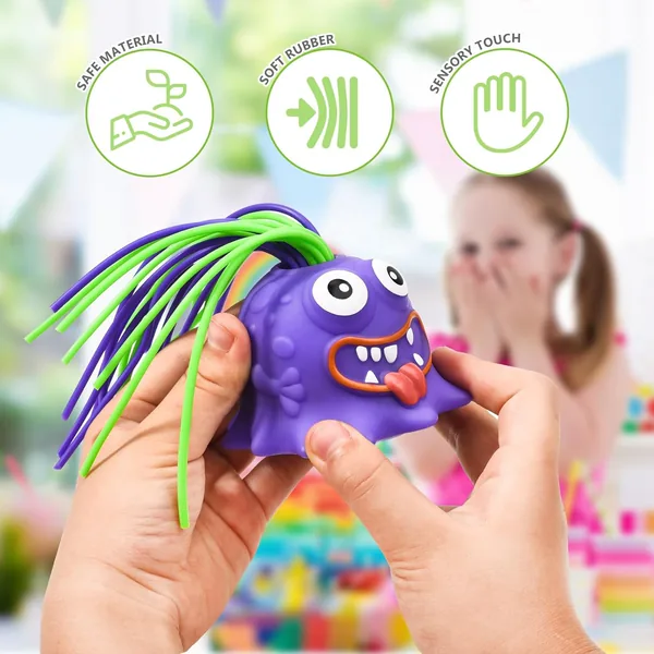 Novelty Funny Stress Relief and Anti Anxiety Toys Screaming Little Monster Pull Hair Fidgets Toys for Kids