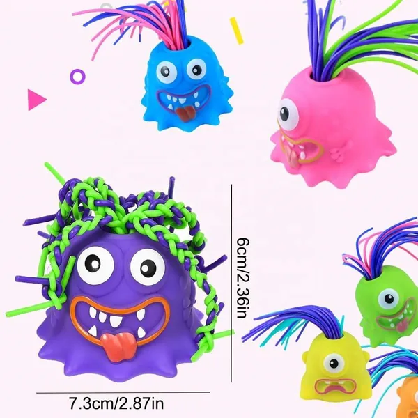 Halloween Screaming Monster Toys Funny Hair-Pulling Screaming Toy Pull Its Hair Stress Relief and Anti-Anxiety Toys view 8