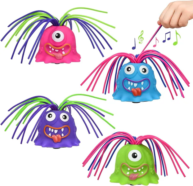 Novelty Funny Stress Relief and Anti Anxiety Toys Screaming Little Monster Pull Hair Fidgets Toys for Kids view 3