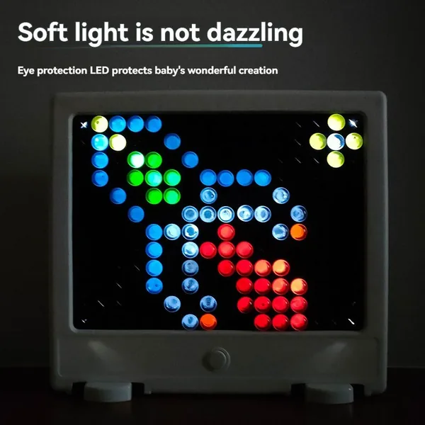 3D Mushroom Nail Glow Board DIY Educational Plug-in Toy LED Night Light Board Children's Stress Relief Toy view 3