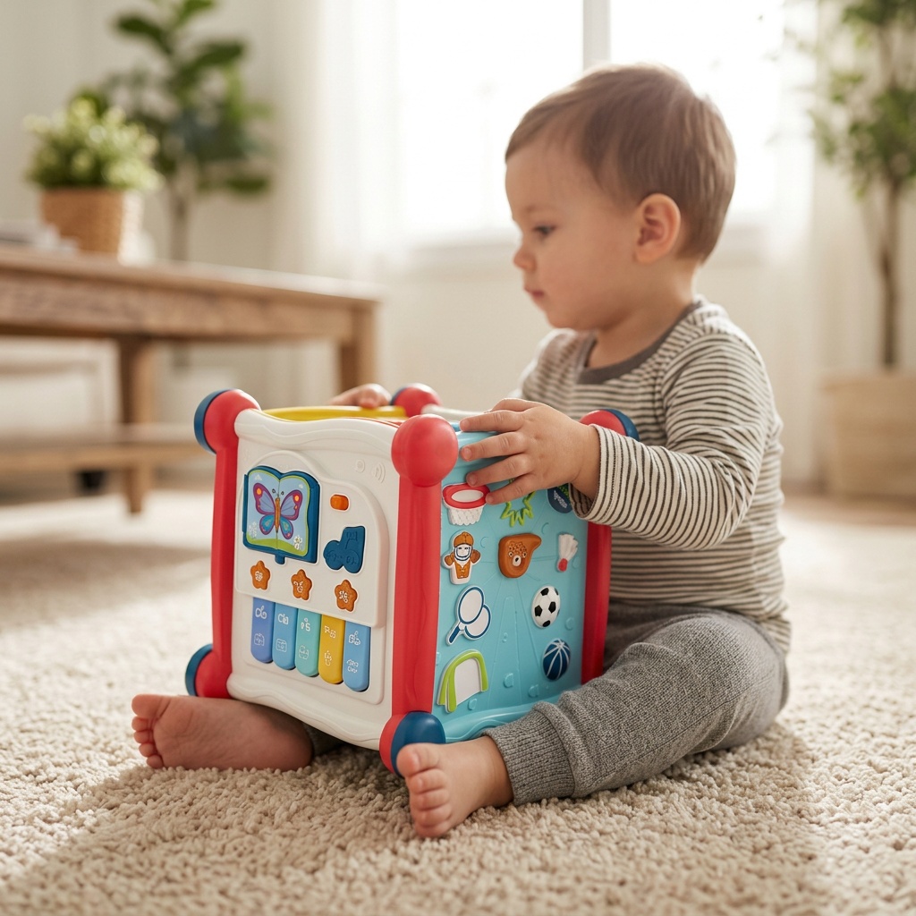 Musical Baby Activity Board Toy with Music and Lights Interactive Sensory Early Learning Educational Gift for Toddlers view 2