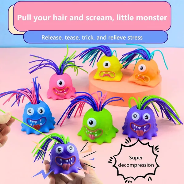 Halloween Screaming Monster Toys Funny Hair-Pulling Screaming Toy Pull Its Hair Stress Relief and Anti-Anxiety Toys view 16