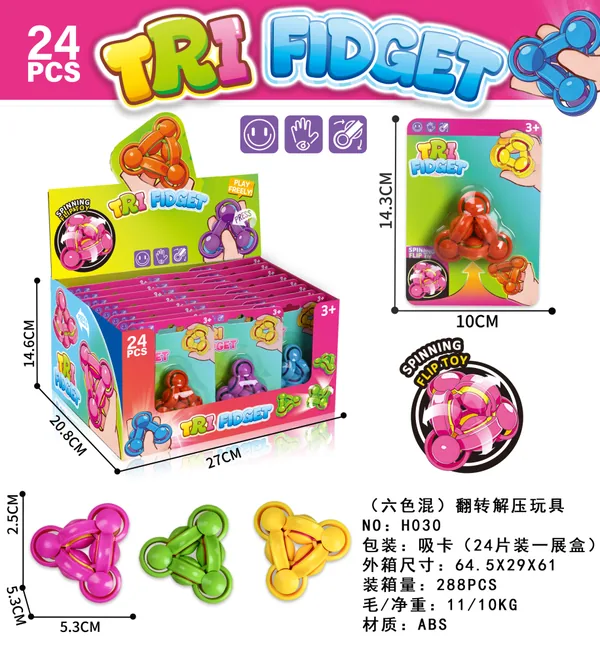 Triangle Flip Stress-Relief Finger Spinner: Educational and Stress-Relieving Spinning Toy for Kids