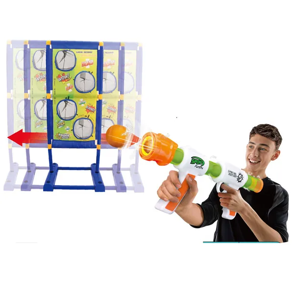 Air Power Remote Shooting Soft Bullets Gun Kids Indoor Shoot Sport Game Eva Ball Air Pump Gun Toy Set With Target Frame for Kid