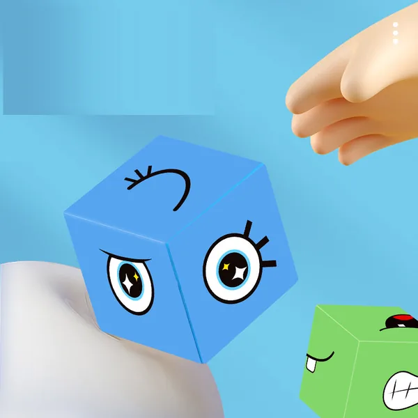 Plastic Expressions Matching Block Puzzle Educational Games Montessori STEM Toy for 5 to 7 Years Old Kids Preschool Face Change