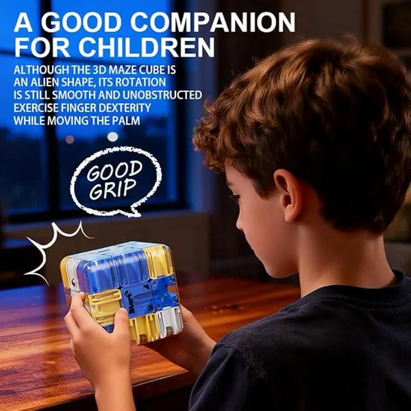3D Rolling Ball Maze Cube Large Labyrinth Puzzle Plastic Playing Engaging Brain Teaser Toy CPS Ages 2+