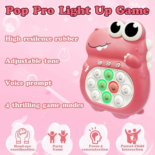 Fast Quicks Push Bubble Pop Fidgets Toy Electronic Light up Game Console Pop up Stress Relief Concentration Speed Puzzle Game view 3