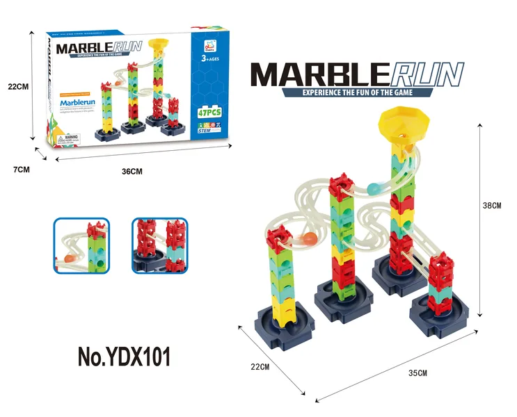 DIY Educational Construction Set Gaming Set Marble Run Maze Race Track Stem Building Block Toys view 2