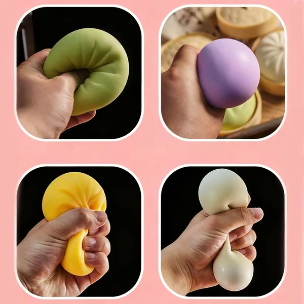 Dumpling Squishies Toy Dumpling Squish Cute Anxiety Relief Fidget Toy with Steamer Box,Soft Squeeze for Kids view 8